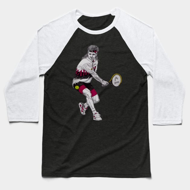 Andre Agassi Baseball T-Shirt by paulnelsonesch